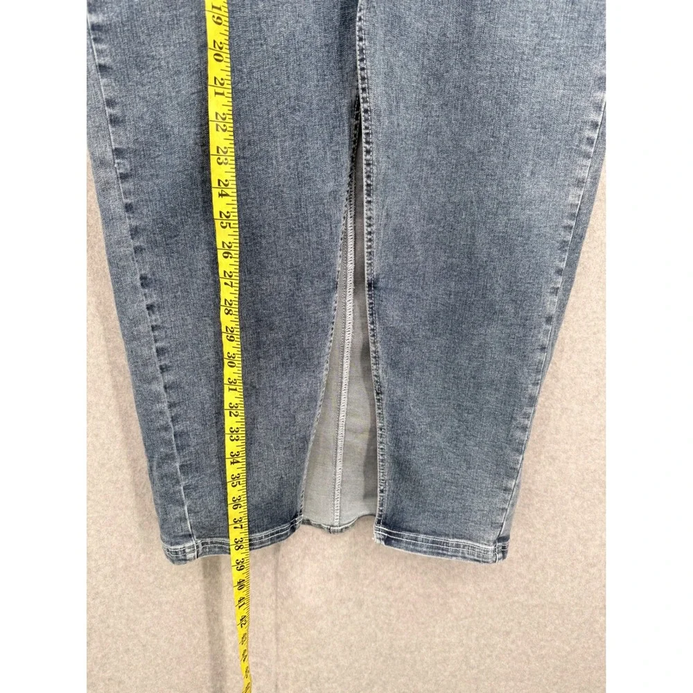 Princess Polly Denim Maxi Skirt Womens 4 Blue Jean Front Slit High Rise Casual